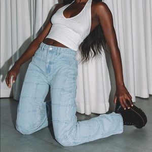 Princess Polly patchwork wide leg jeans